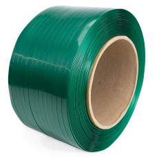 1/2" x 0.025" x 3440' Polyester (PET) Strapping Roll of 8" x 8" Core Size, 780 lbs. Break Strength, Green, Smooth